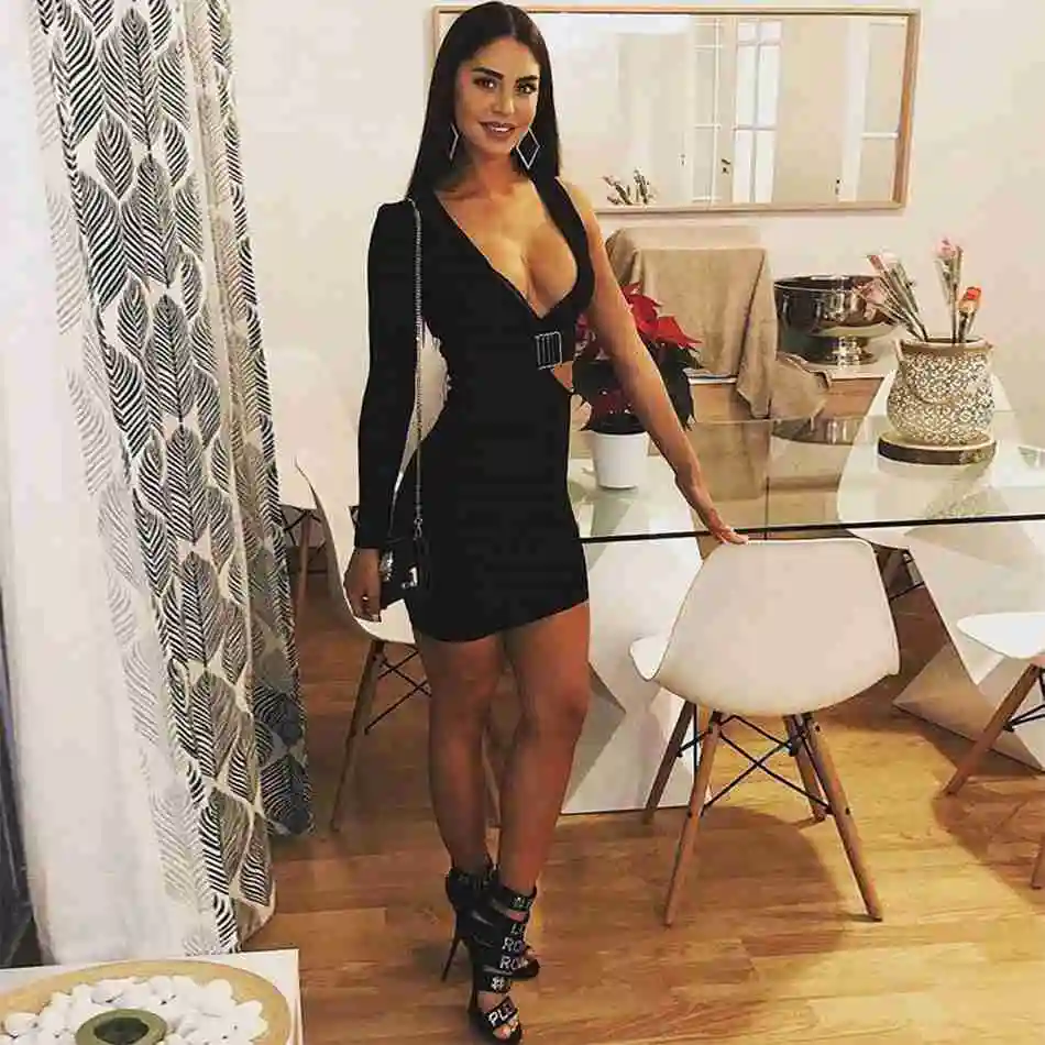 Seamyla-New-Sexy-Bandage-Dresses-Women-One-Shoulder-Deep-V-Clubwear-Black-White-Bodycon-Night-Out (4)