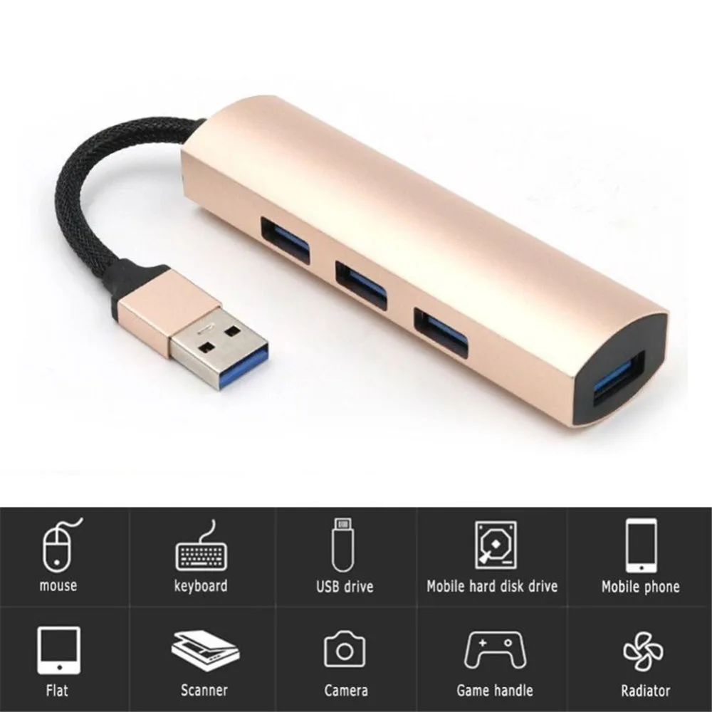 4 порта алюминиевый usb-концентратор USB 3,0/type C сплиттер USB-C адаптер для Macbook Pro Air Surface pro 6 huawei matebook Hub высокая скорость