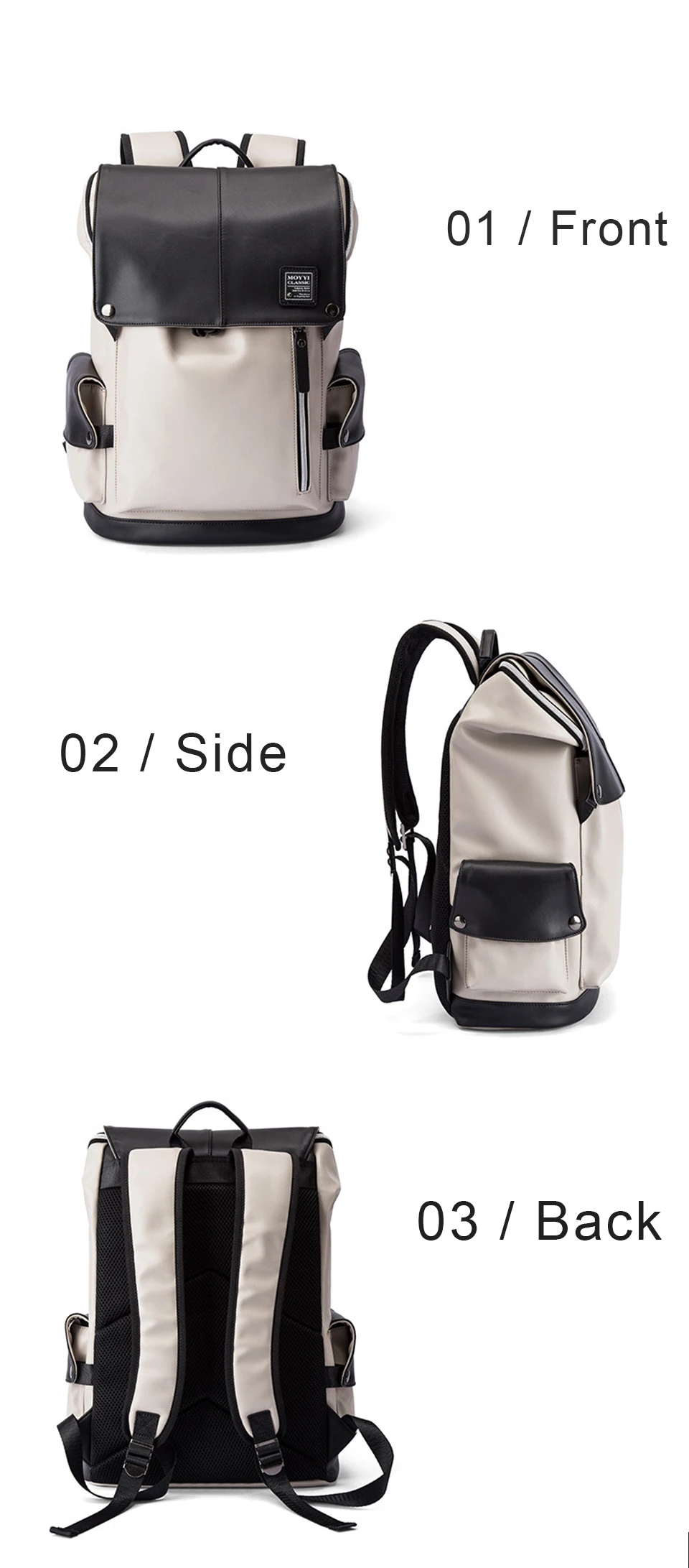 Teenagers Backpack Girls Boys Student School Bagpack Waterproof USB Charging Men Back Pack Male PU Leather Laptop 15.6 Women Bag (8)