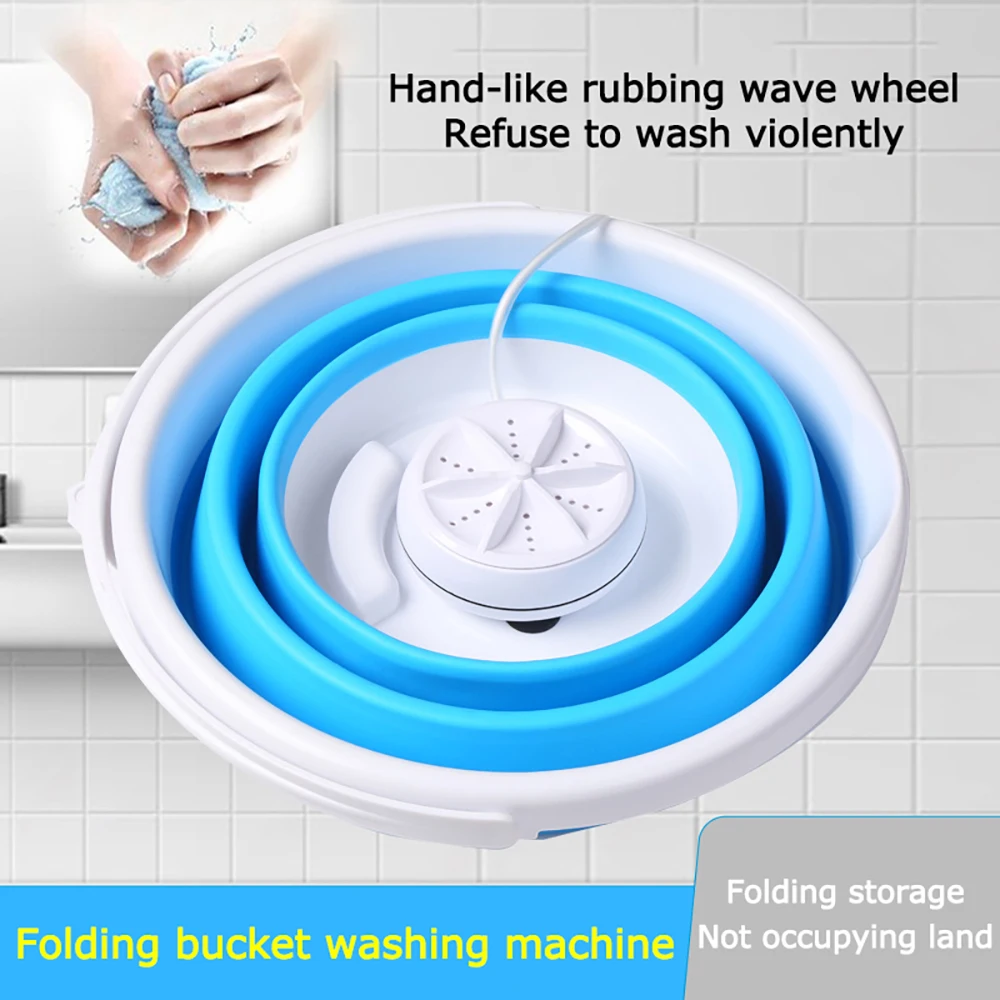 

2022 Portable Washing Machine Mini Folding Washing Machine 2-in-1 Ultrasonic Cleaning USB Dormitory Washing Machine Small