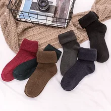 Зимние женские носки, одноцветные, утепленные махровые носки, Harajuku, женские носки унисекс, хипстерские, модные, сохраняющие тепло, удобные