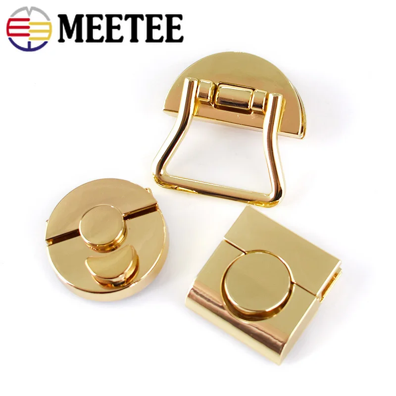 Meetee, 2 шт., металлический замок для сумки, застежка, поворотный замок, пряжки, сделай сам, сумочка, кошелек, фурнитура, сумки, детали, Декор, замена аксессуаров, BF118