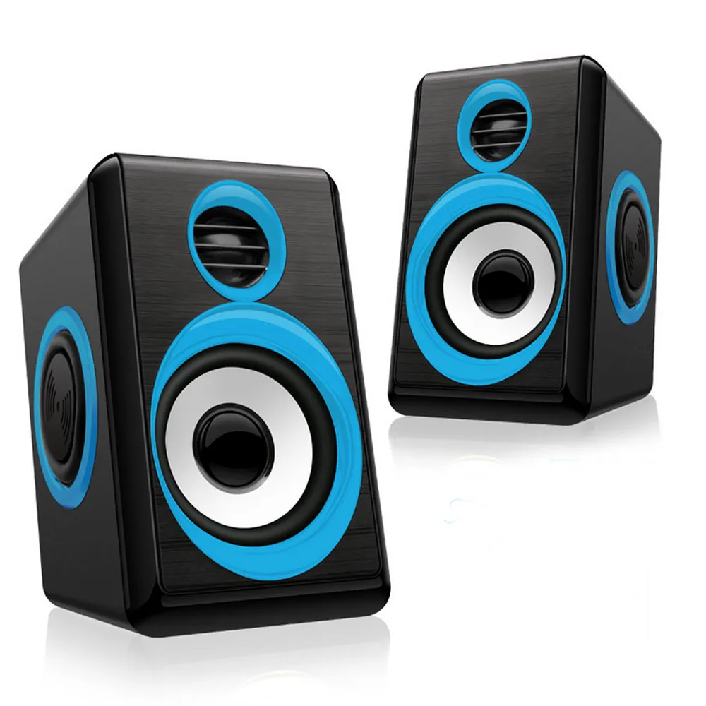 Black and Blue 4 Вт X2 компьютерные колонки музыкальный центр домашний кинотеатр звуковая система ноутбук динамик HIFI планшетный компьютер колонки ПК сабвуфер - Цвет: Black and Blue