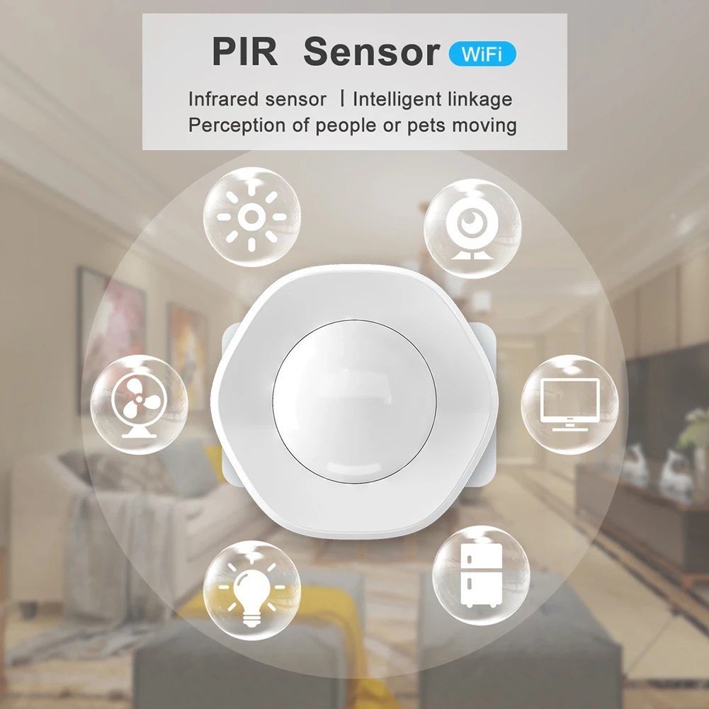 WiFi PIR датчик движения Пассивный инфракрасный детектор умный дом сигнализация