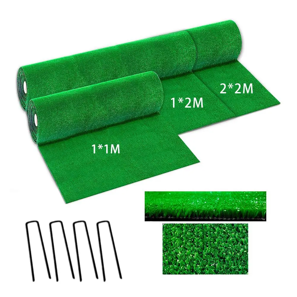 

2020 New Thicken Green Synthetic Drainage Grass Simulation Artificial Turf Set Turf And Steel Rivet Straw Mat Garden Decoration