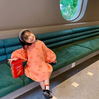 

2020 autumn and winter new net red children's sweater dress
