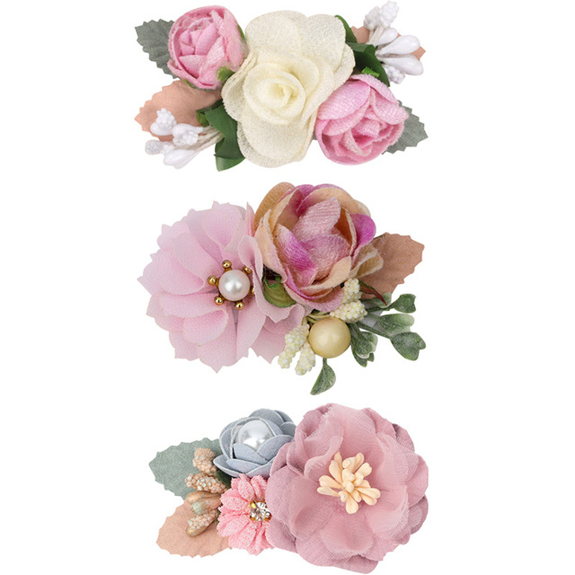 New Chiffon Flower Hair Clips Pins Accessories Cute Hair Clips Pins for Baby Girls Toddlers Hairpin Kids заколка для волос
