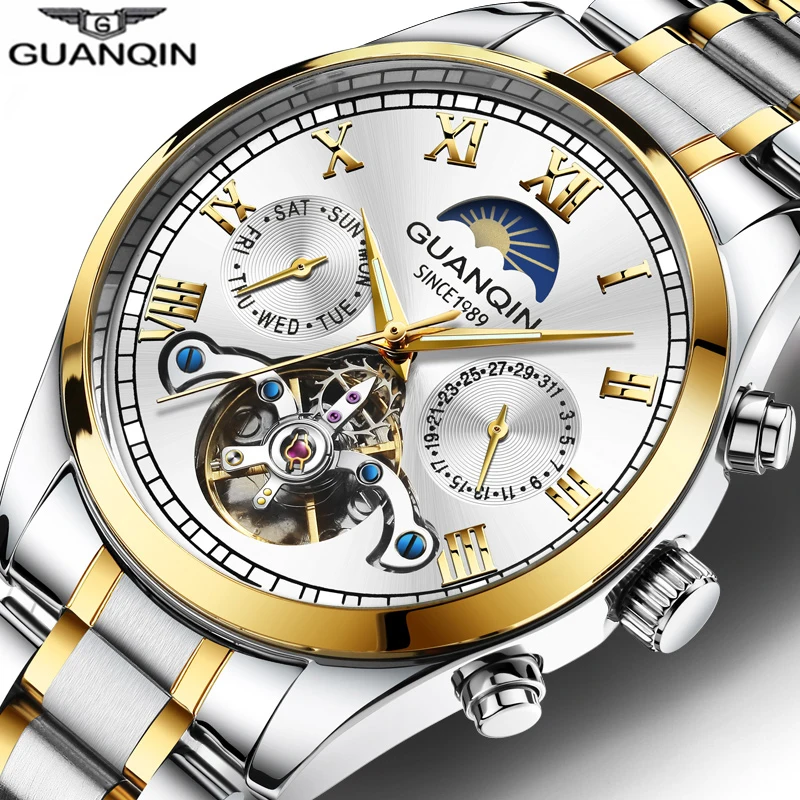 Relogio Masculino 2020 GUANQIN мужские деловые автоматические часы роскошные брендовые