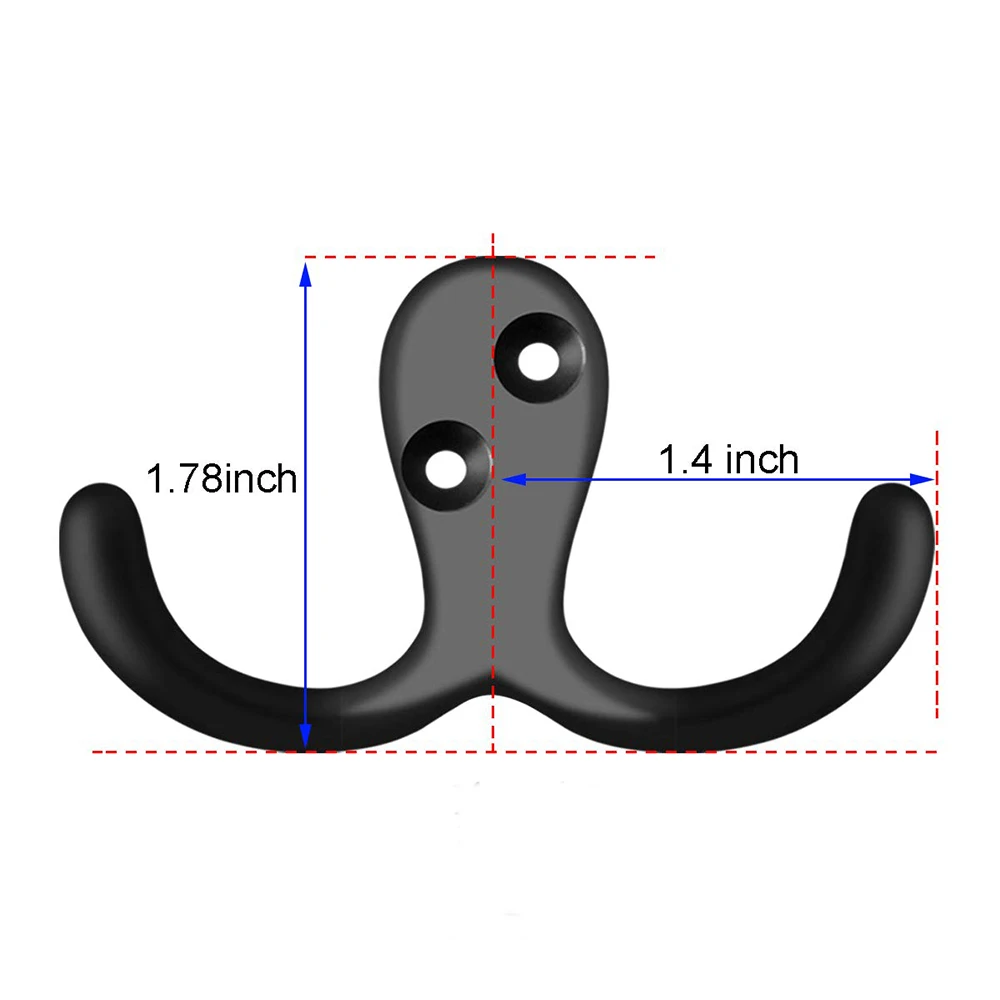 6 10 шт. сверхмощный с двумя зубцами настенный крючок для одежды установлен ретро двойной крючки для халатов служебные крючки