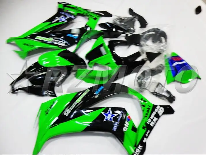 Новая горячая литьевая форма ABS обтекатель комплект подходит для Kawasaki Ninja ZX-10R ZX10R 2011- 11 12 13 14 15 Обтекатели набор зеленый черный
