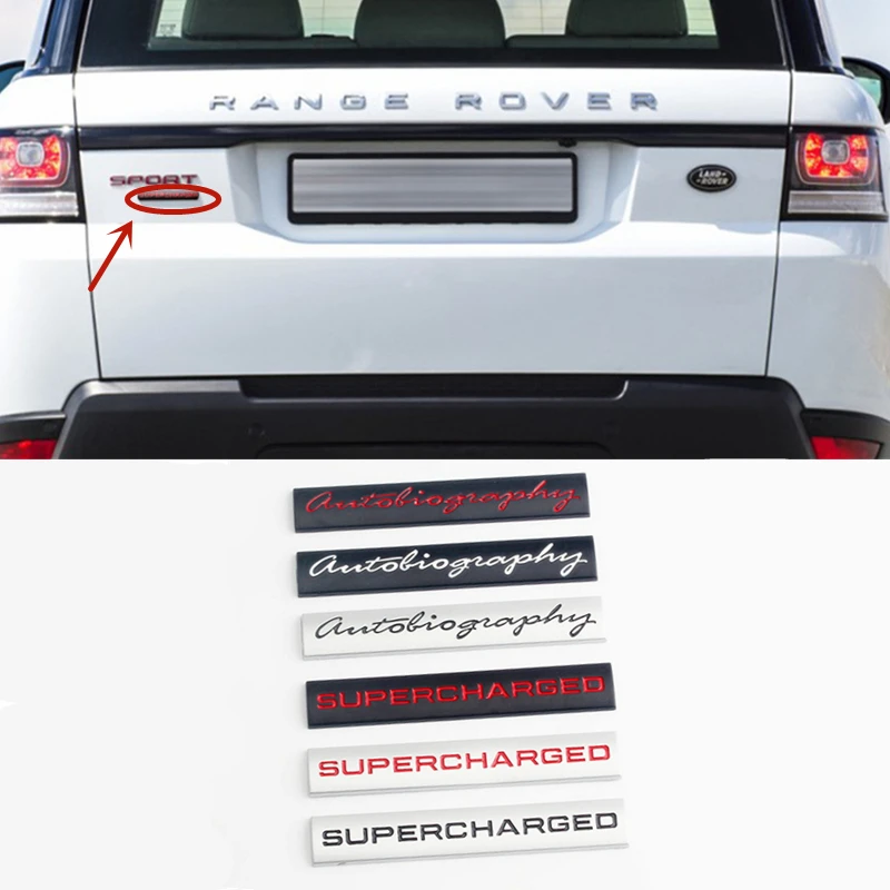 Car Sticker Metal Emblem Auto Badge Decal SUPERCHARGED Autoliography Logo For Land Rover Range Sport Exterior Styling | Автомобили и