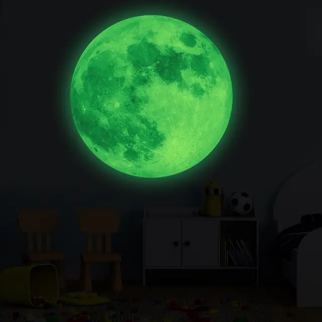 3d Wall Stickers For Kids Room Luminous Moon Cartoon Diy Glow In The Dark Wall Sticker Removable Kindergarten Bedroom Decor Wall Stickers Aliexpress