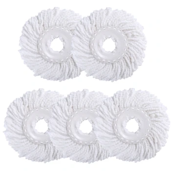 

5Pcs/Lot Household Sponge Fiber Mop Head Refill Replacement Home Cleaning Tool Microfiber Floor Mop Head 360 Spin Cleaning Pad