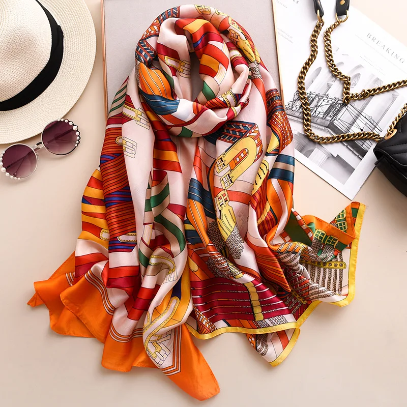 Роскошный брендовый дизайнерский шелковый шарф, женская мода, гусиная лапка, Пашмина, высокое качество, тонкие шали, палантины для женщин, бандана, хиджаб