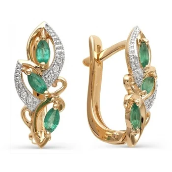 

Alcor earrings with emeralds, red gold diamonds