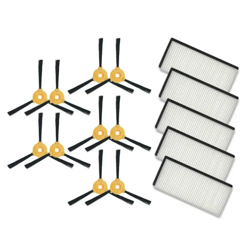 Hepa Filtro Escova Lateral para Ecovacs Deebot 600 601 605 710 711 715 Aspirador Robótico Robô Aspirador de pó Peças Escovas