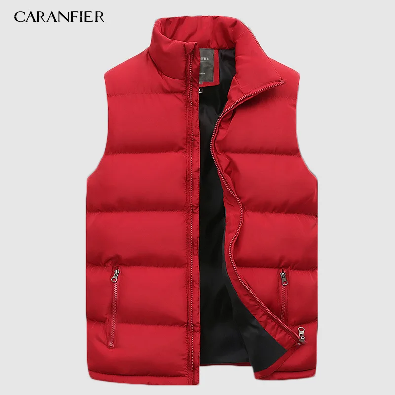 Мужская парка CARANFIER, Прямая поставка, модная мужская зимняя куртка, пальто с капюшоном, теплое мужское зимнее пальто, повседневное облегающее Мужское пальто - Цвет: 801 Vest Red