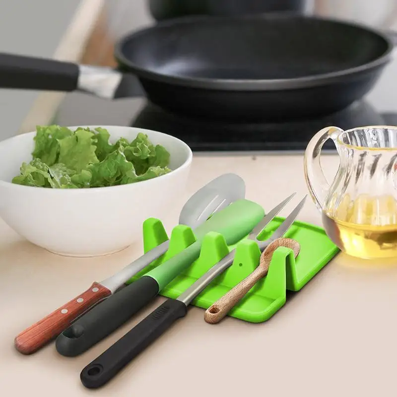 HHO-кухонные инструменты для приготовления пищи кухонная силиконовая ложка для отдыха посуда держатель для кухонной лопатки термостойкие