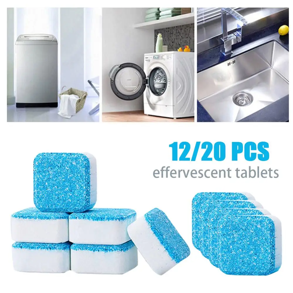 

12/20 Pcs Washing Machine Tank Cleaning Tablets Washer Decontamination Cleaning Detergent Effective Descaling Deodorant