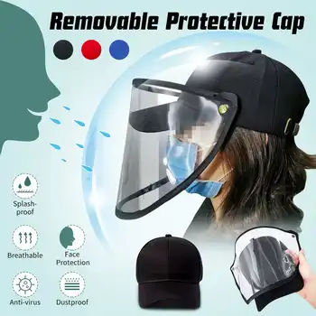 

Plastic Mask With Cap Removable Safety Anti Saliva Spread Dust Mask Anti Flue Spittle Anti Dust Cover Eyes Face Protective Mask