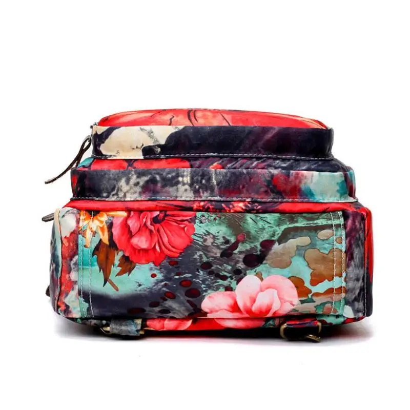 Китайский стиль, женский ретро рюкзак с цветочным принтом, на молнии, для путешествий, повседневный рюкзак, портативная Большая вместительная сумка на плечо
