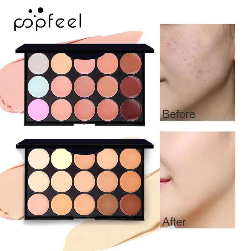 

POPFEEL 15 Color Concealer Face Makeup Scratch-Free Concealer Palettes Face Cream Cosmetics Concealer palette Concealer Tool 1