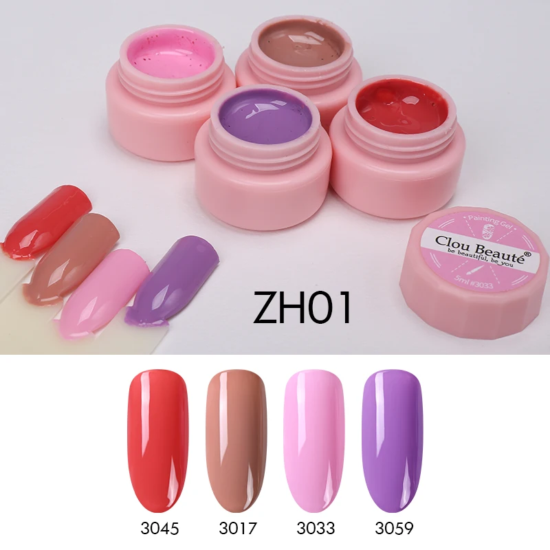 Clou Beaute Painting Gel Set 72 Colors Nail Polish 5ml Gel Varnish Nail Art Color Gel Paint For Gel Nail Lacquer Art Primer Set - Цвет: CHZH01