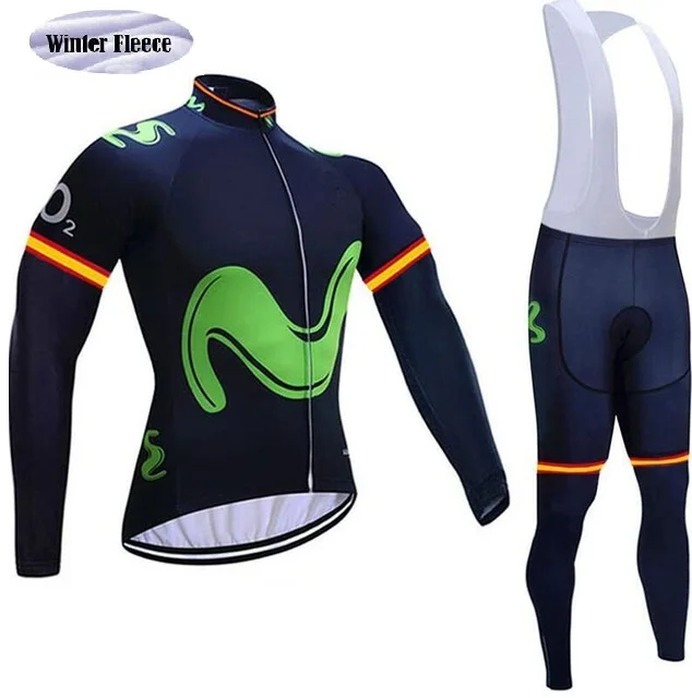 movistar MTB термальный флис Велоспорт Джерси Набор traje maillot ciclismo hombre Verano Ropa de ciclismo feminino
