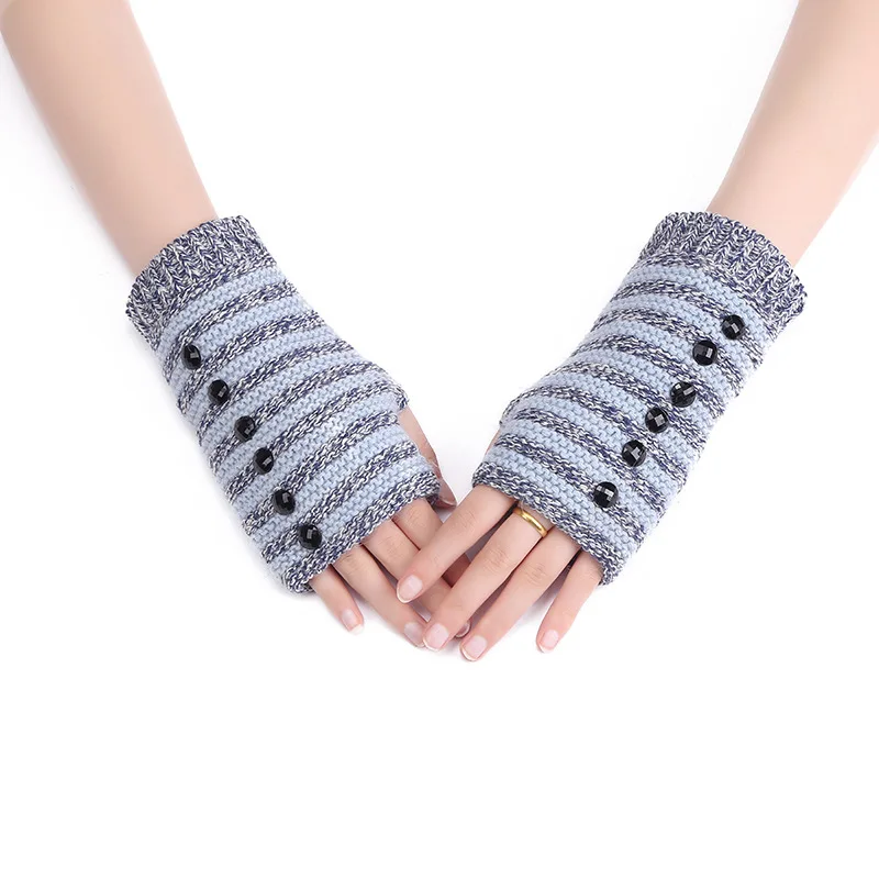Женские ручные теплые зимние перчатки женские ручные вязаные хлопковые теплые митенки женские перчатки без пальцев
