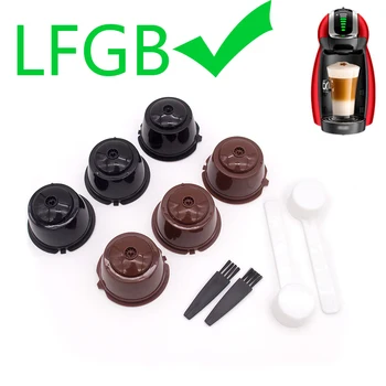 

6pcs Pack Reusable Dolce Gusto Coffee Capsule Plastic Refillable Compatible Dolce Gusto Nescafe Coffee Machine Coffee Filter