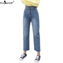 High Waist Was Thin Double Buckle Jeans Women Loose Four Seasons New Korean Version Of The Father Straight Denim Trousers Woman Jeans High Waist Was Thin Double Buckle Jeans Women Loose Four Seasons New Korean Version Of The Father Straight Denim Trousers Woman Jeans