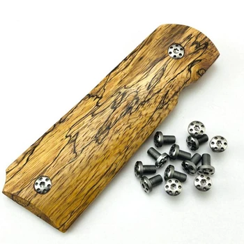 

5PCS Stainless Steel Customized 1911 Grips Screws CNC T8 Plum Screw 1911 Roasting Blue Grip Nail Hunting Accessories