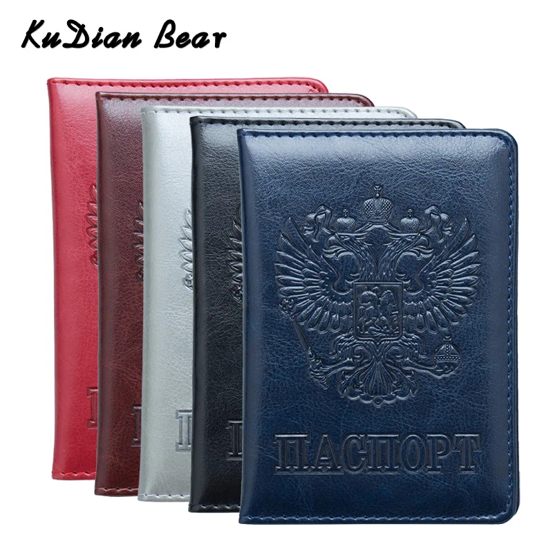 KUDIAN BEAR, 3D тиснение, Обложка для паспорта, дизайнерская Обложка для паспорта, дорожный кошелек, модный кредитный держатель для карт BIH077 PM49