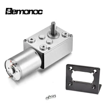 Bemonoc Reversible 12 Volt Gear Motor 24 RPM with Worm Gearbox High Torque DC Reduction Electric Motor 12V for Robot Parts zga37rg 12v dc 100 rpm gear box motor 1 34 5 high torque 3500r min reversible motor