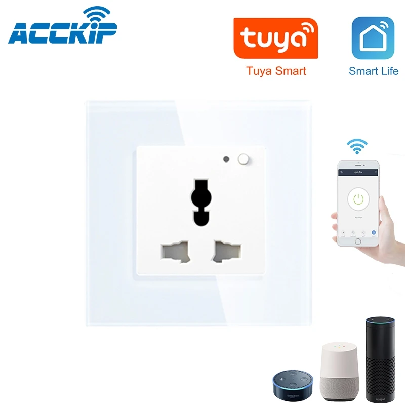 ACCKIP индийская настенная розетка AC110 250V переключатель кнопка работает с Alexa Google home