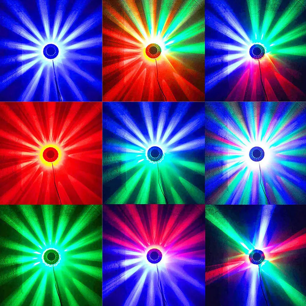 100-240V Bar DJ Sound Background Wall Lights Mini LED RGB Sunflower Laser Projector Disco Stage Light Christmas Party Lamp Mew