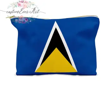 

Saint Lucia cosmetic bag personalized makeup bag small cosmetic bag toiletry bag zipper pouch bridesmaid gift