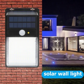 

388LED Solar Wall Light Yard Garden Motion Sensor Security Automatically Recharging Fence Landscape Lighting Lamp