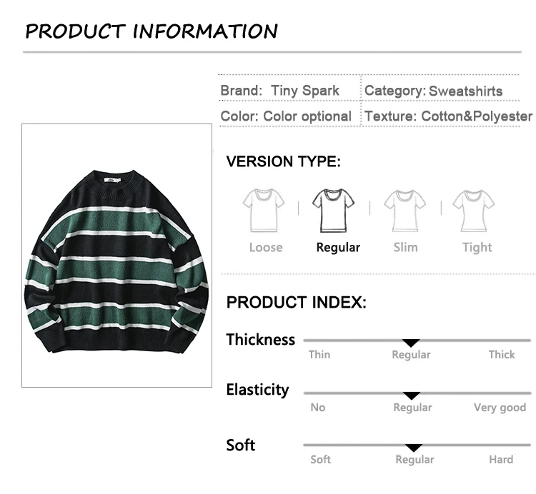 Свитер мужской хип-хоп Свободный вязаный полосатый свитер пуловер уличная Ретро винтажный свитер Harajuku осенний повседневный хлопок