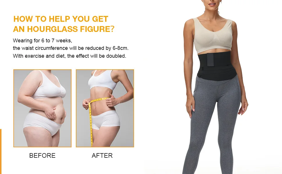 Waist Trainer for Women Tummy Wrap Waist Trimmer Belt Slimming Body Shaper Plus Size Snatch Me Up Bandage Wrap Waist Support
