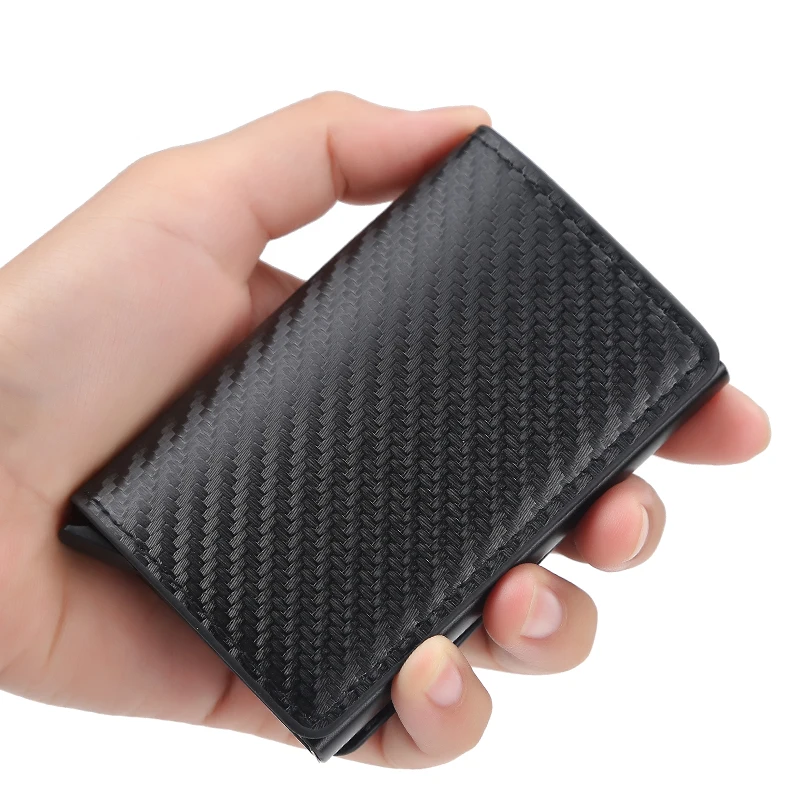 

New Antitheft Vintage Credit Card Holder Wallets Rfid Black Magic Trifold Leather Slim Mini Wallet Small Money Bag Male Purses