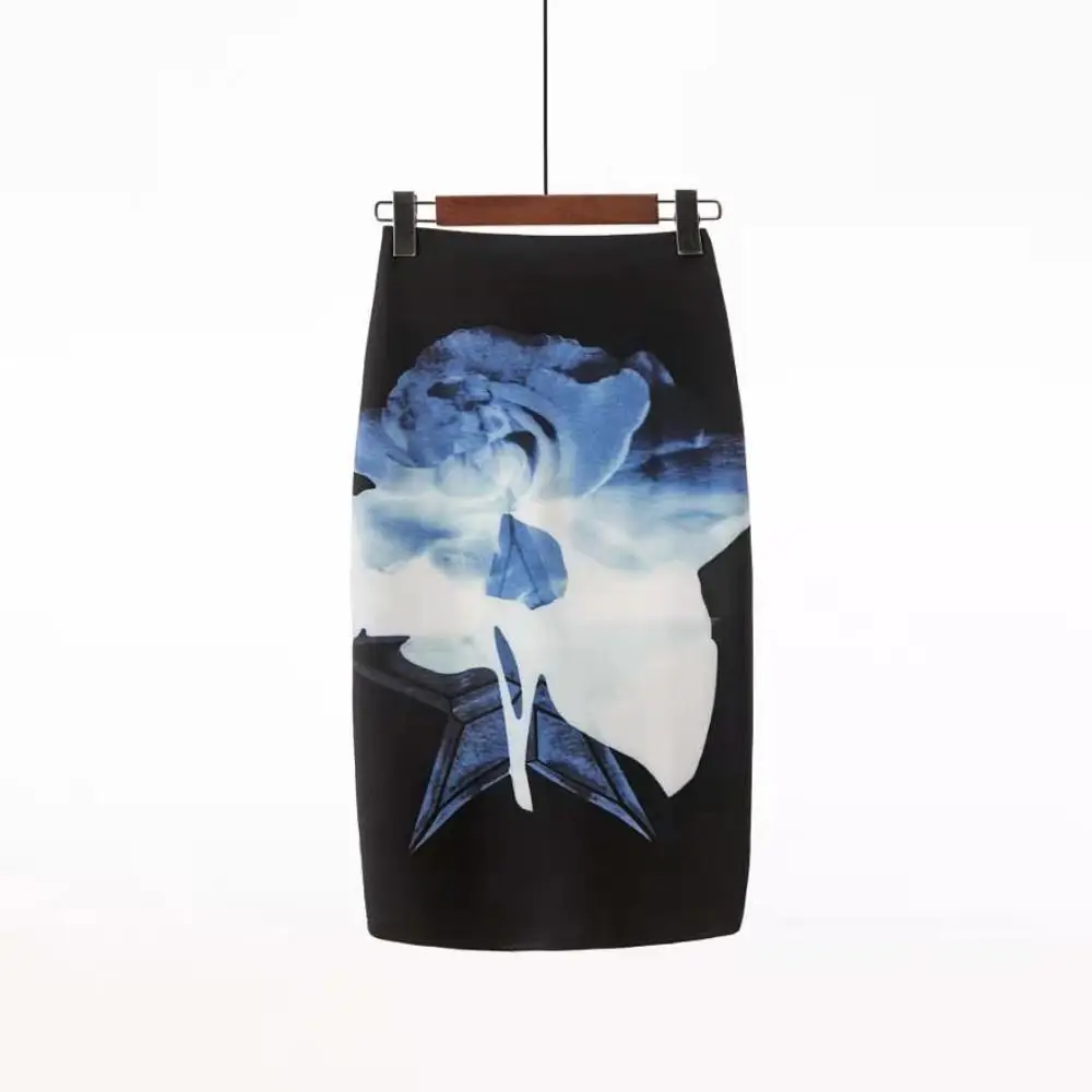 NZ1413 Women Pencil Skirts Sexy Chic Skirt Slim Hip Jupes Falad High Waist Skirts Cartoon Streetwear Elastic Waist Plus Size Jupe Femm - Цвет: NZ1413