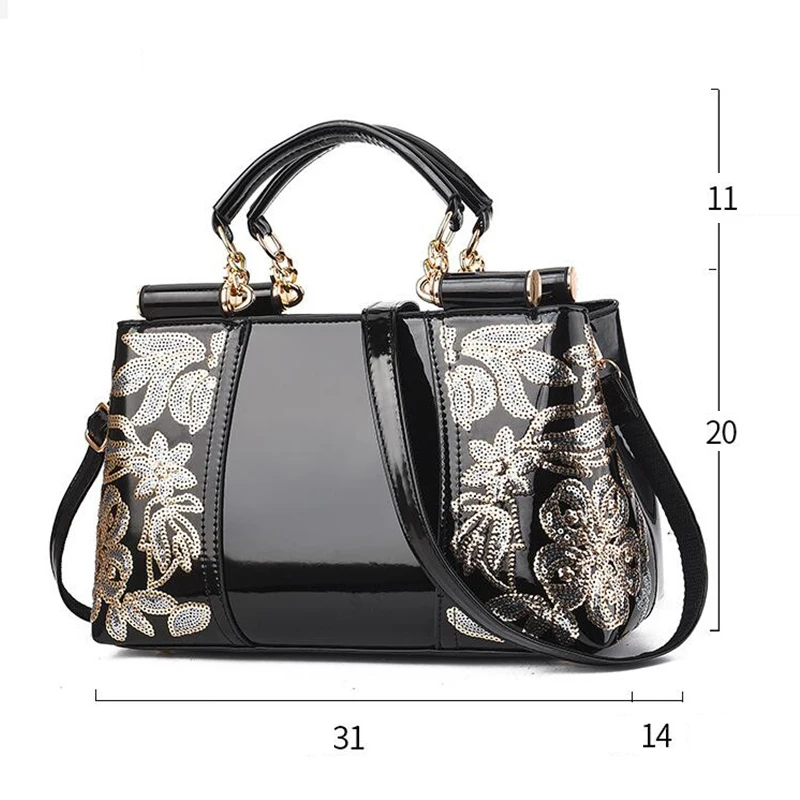 Fashion Embroidery Women Bag Leather Purses and Handbags Luxury Famous Brand Shoulder Bags Female Messenger Bags Bolsa Feminina