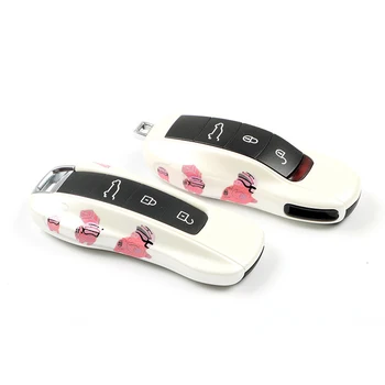 

New Key Case Cover For Porsche Macan Cayenne Panamera 911 9YA 971 Remote Key Case Cap Shell Pink Cute Pig Style For Woman Girl