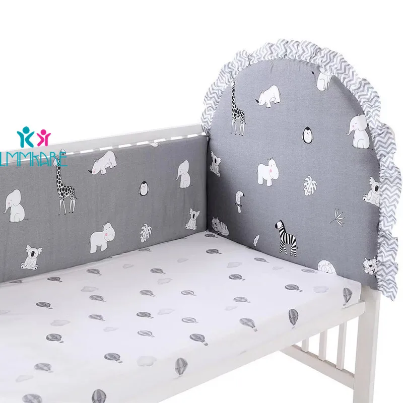 7pcs sets 5 шт серые детские мягкие бортики для кровати постельные принадлежности набор для новорожденных Защитная Подушка Хлопок Дышащие коала бортики для кроватки Настраиваемые - Цвет: 7pcs sets