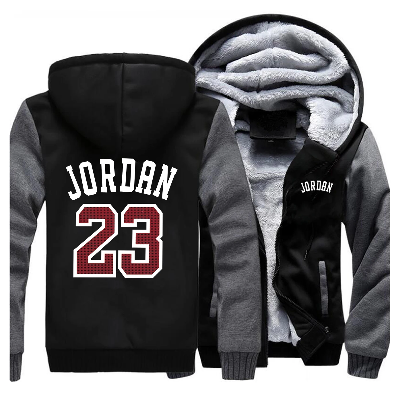 Jordan 23 Куртки Толстовки мужские баскетбольные спортивные толстовки зимние толстые флисовые теплые пальто куртка на молнии Черная Спортивная одежда с принтом