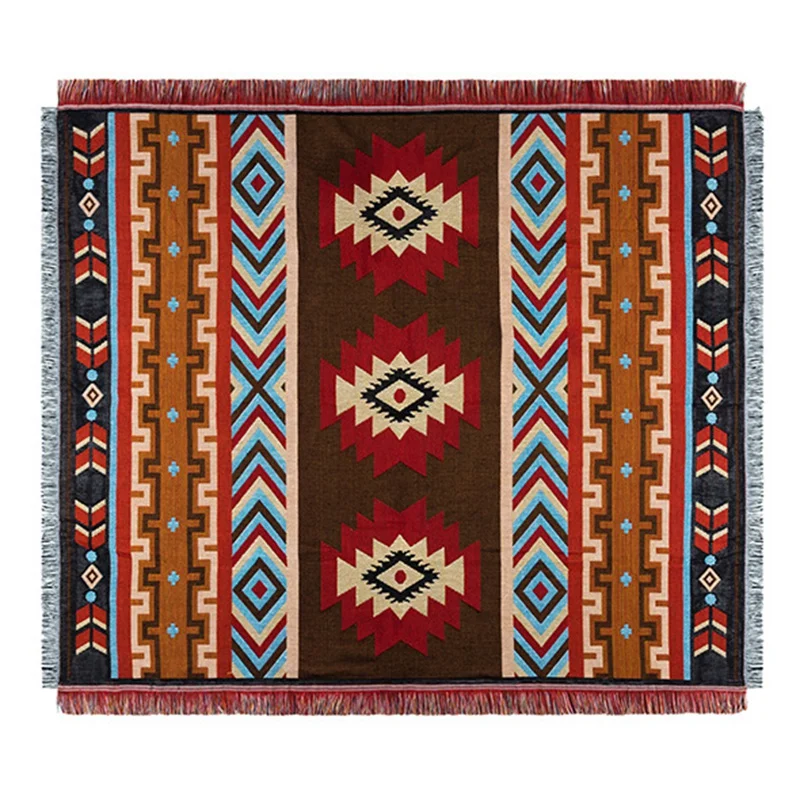 

Multi-Function Ethnic Style Vintage Blanket Indian National Creative Geometric Totem Tapestry Sofa Blanket Bed Linen Table Cloth