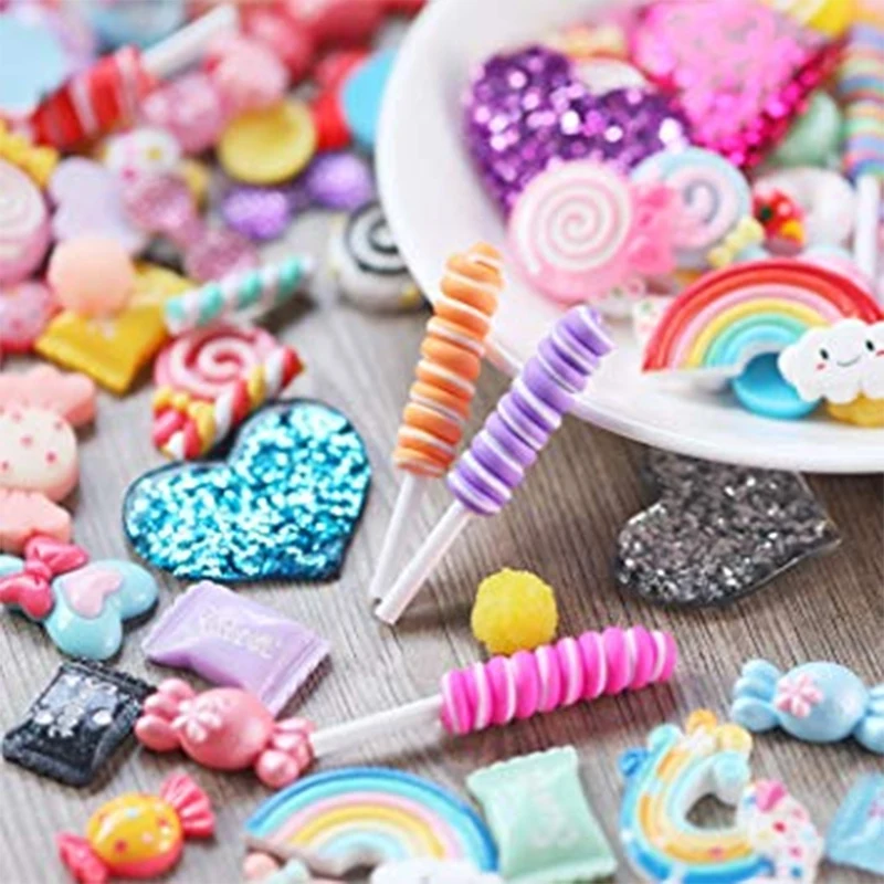 Смешанные Конфеты DIY аксессуары для волос, аксессуары из смолы, аксессуары для пищевых ювелирных изделий