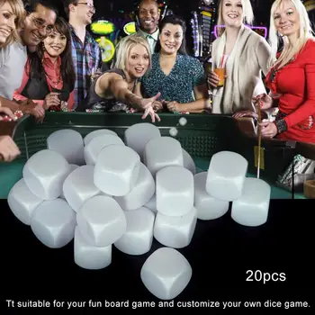 

20PCS Dice Games White Dice Children Game Dice For DIY Game For TRPG Game Playing Multifunction Decorating Polyhedron Dice