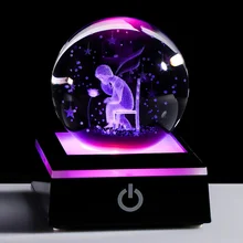 Creative Luminous Crystal Ball Girl Birthday Gift Graduate Desktop Bedroom Home Decoration Accessories For Living Room